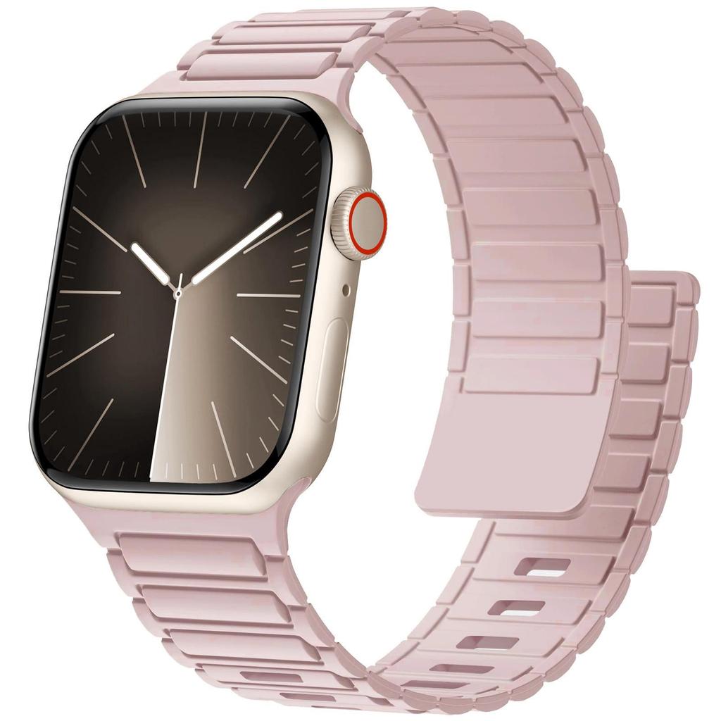 Strong Magnetic Silicone Strap for Apple iWatch S11 - Ultra Secure Three-Bead Buckle