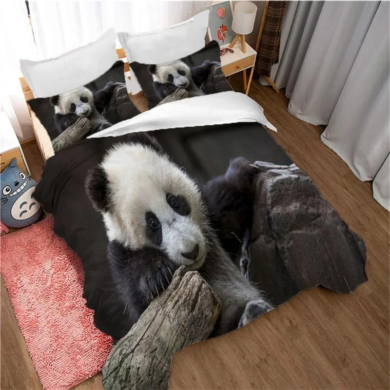 3D Printed Panda Bedding Set,Duvet Cover Comforter Bed Set Quilt Cover Pillowcase,King Queen Twin Size Boys Girls Adults