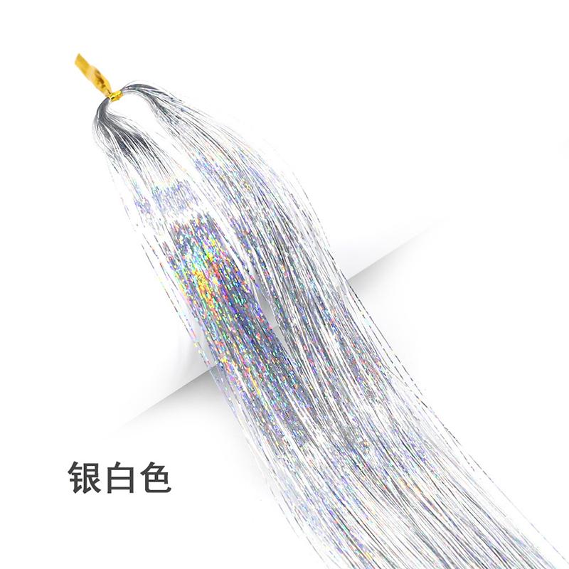 Shiny Sparkle Hair Tinsel Kit Rainbow Women Colorful Glitter Bling Hair Extension Twinkle Hair Dazzles Accessories for Braiding