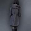Cotton Winter Thick Woolen Coat Women's Mid-length Hooded  Cotton Slim-fitting Woolen Coat