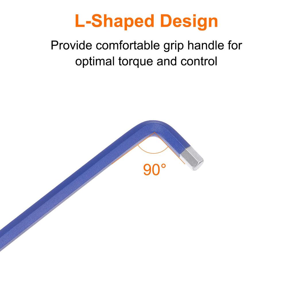 Uxcell Set von 10mm S2 Stahl Kugelkopf Sechskant Langarm Sechskant SAE Schraubenschlüssel für Heimreparaturen 10-teilige Schraubenschlüssel, L-förmig