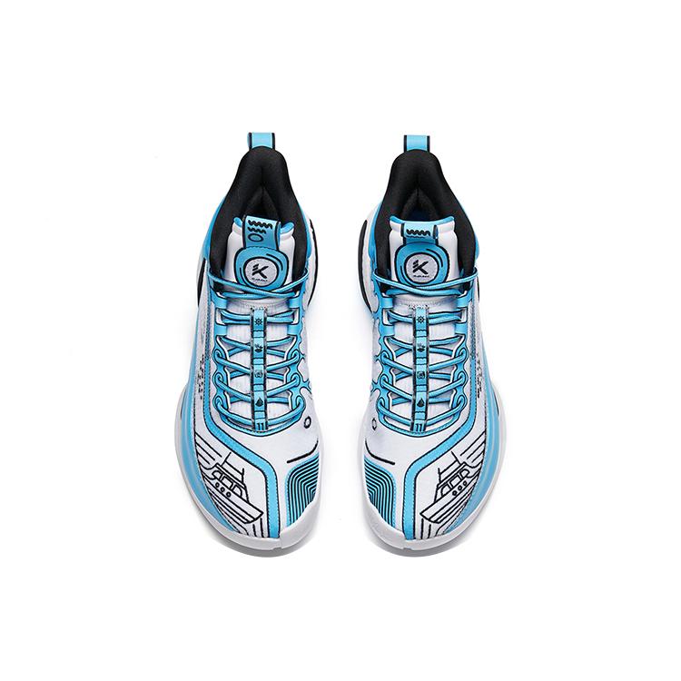 New Anta KT7 KT 7 Nitrogen Technology Anti-Slip Wear-Resistant High-Top Basketball Shoes White Blue 112221101-3