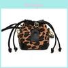 Childrens Retro Leopard Print Drawstring Water Bucket Bag With Pu Material For School And Casual Use