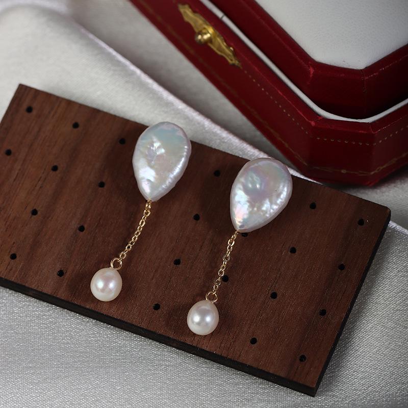 

Baroque Freshwater Pearl Anti-Allergy Earrings with S925 Silver Needle
