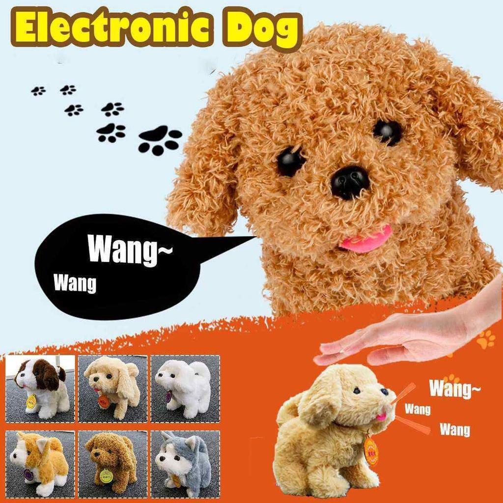 Electronic Dog Robot Lifelike Walking Barking Wagging Tail Puppy Plush Cute