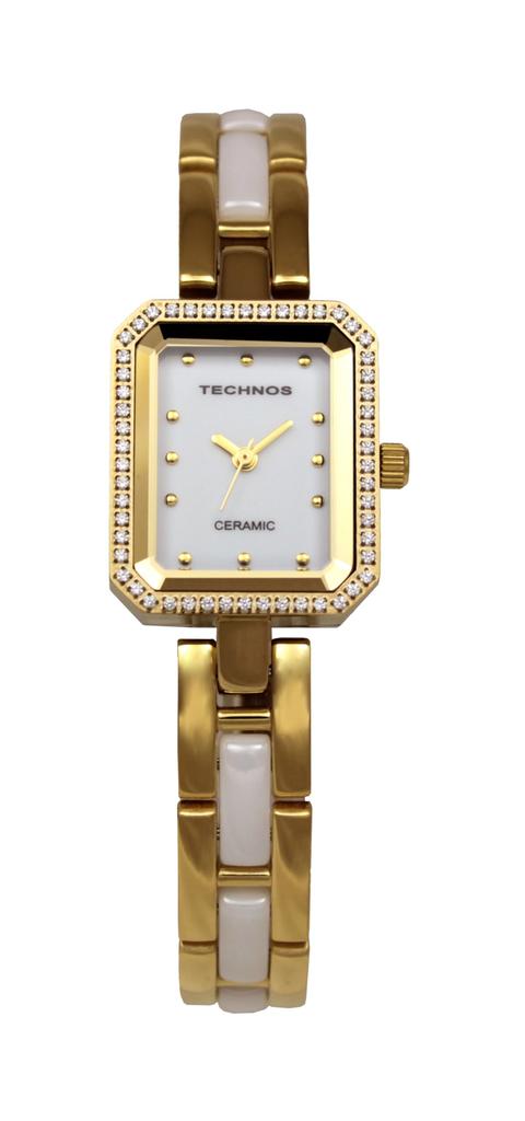 Technos Women's Ceramic Pave Watch T9831TG, Gold