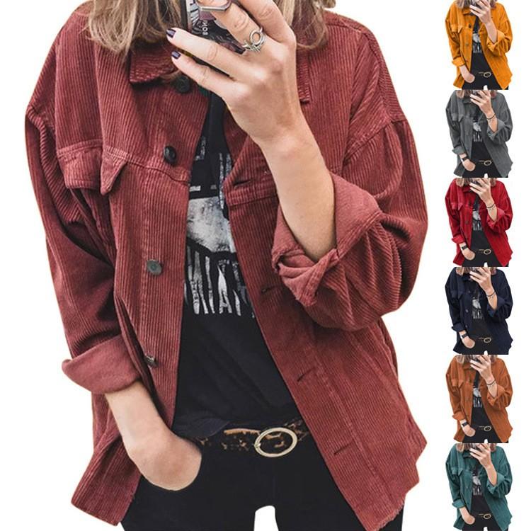 Women's And Winter Solid Button Long-sleeved Clothes Sweater Coat