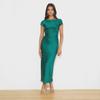 Elegant Satin One-Shoulder Fishtail Dress - Backless Slim Fit Design