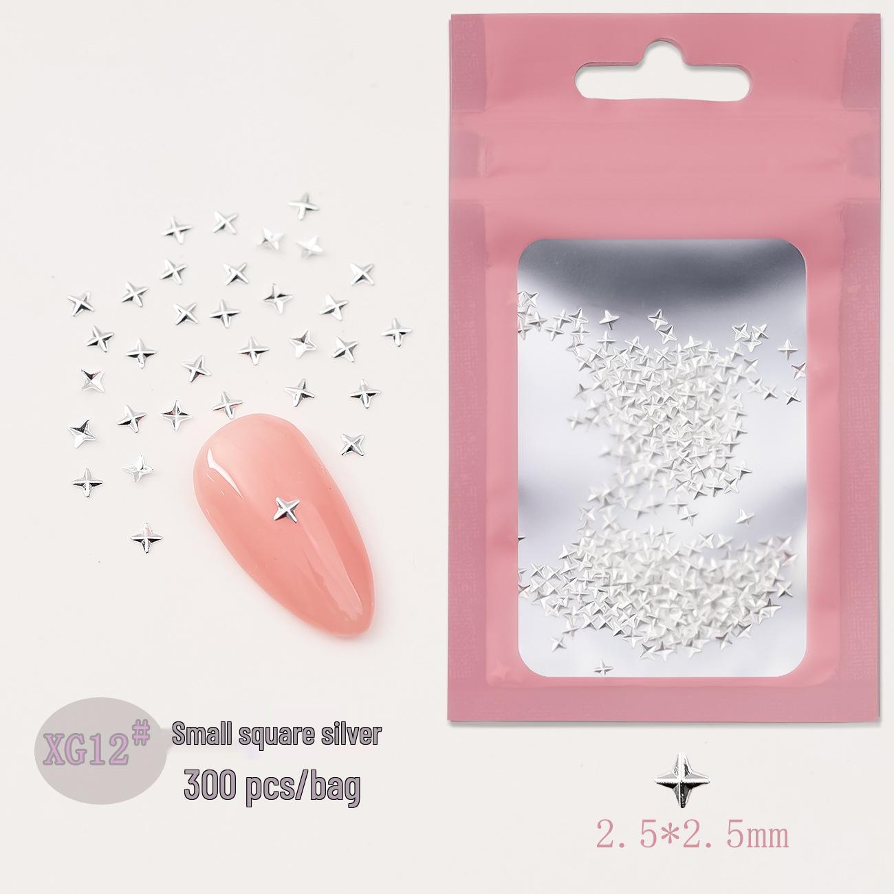 Starlight Series: Gold & Silver Japanese Manicure Metal Rivets and Nail Stickers