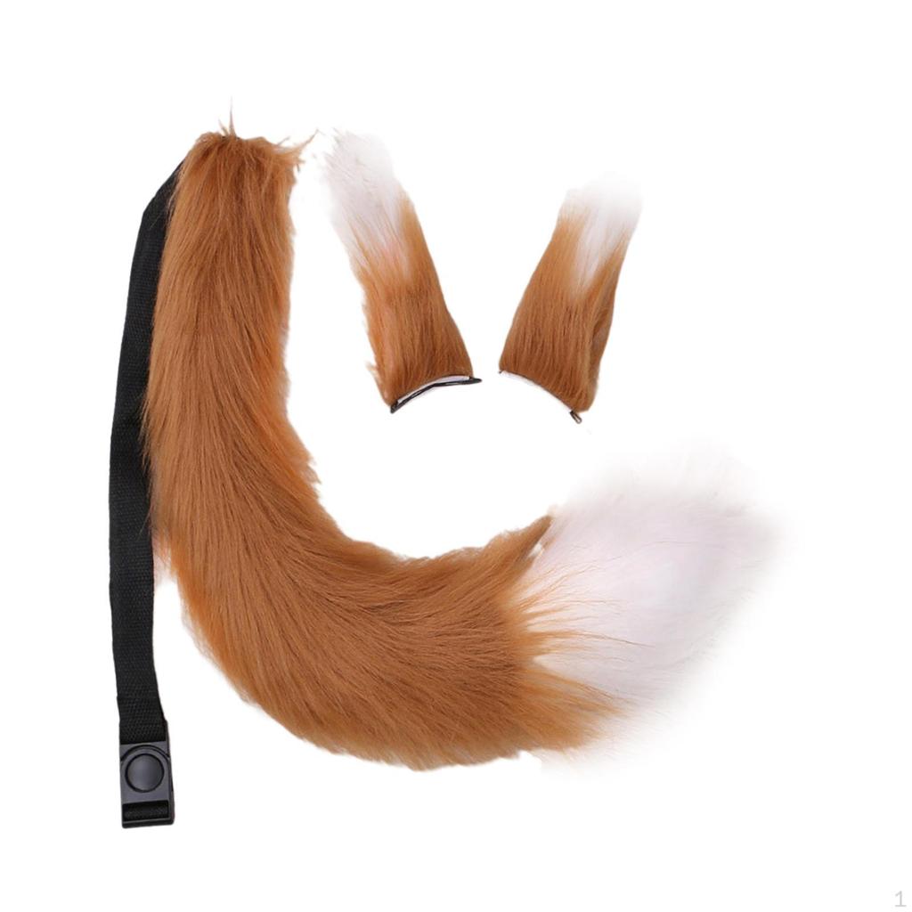 Ears and Tail Set Fancy Dress Costume Cosplay for Masquerade Kids Adult