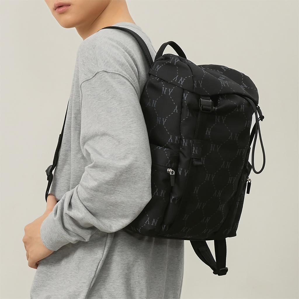 New MLB   Laptop Bag, Travel Cycling Bag, Double Shoulder Backpack For Students Unisex Black 3ABKM035N-50BKS