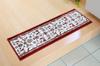 IKEHIKO Mendel Wine Entrance Mat, Dynasty Pattern, Approx. 30 x 110 cm, Step Stile, Washable, #2028020