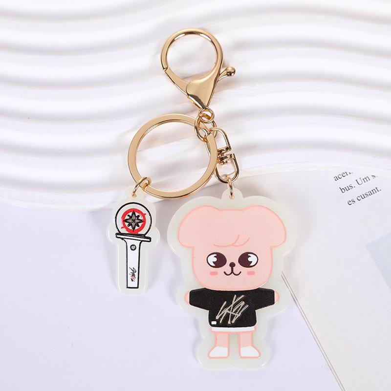 Stray Kids' New Luminous Acrylic Keychain SKZOO Bangchan Star Peripheral Collection Collective Star Support Luminous Pendant