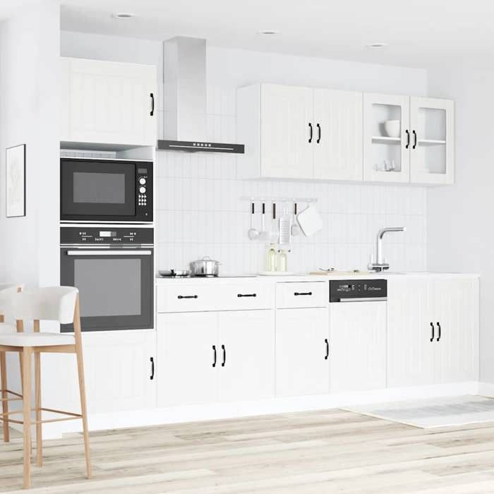 VidaXL Ensemble d'armoires cuisine 7pcs Kalmar blanc bois d'ingénierie, ensemble d'armoires, étagère de rangement, placard, 3314741