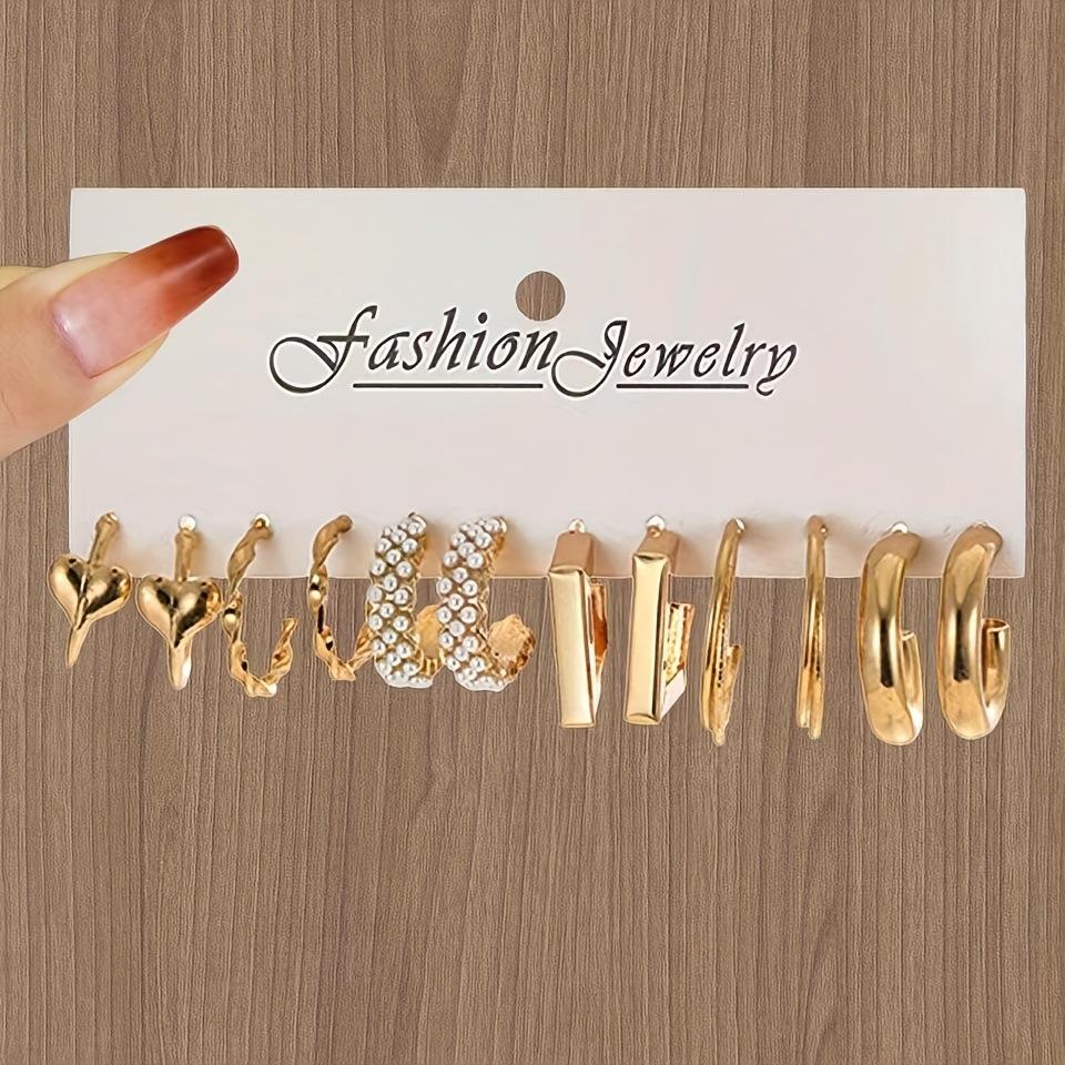 European and American hot-selling earrings set, simple earrings, versatile temperament, personalized high-end earrings 1 pair