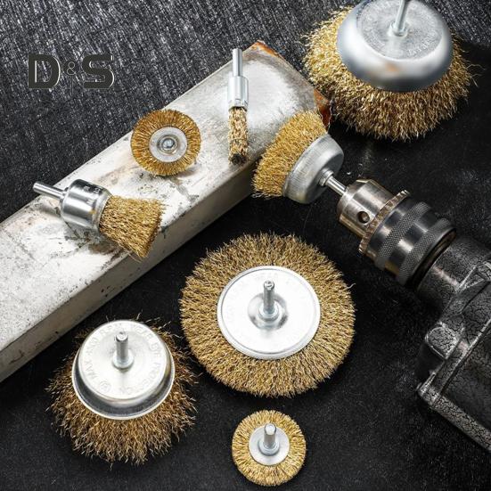 Wire Wheel Brush Rotary Tool Rustproof Corrosion Resistant Wide Application Reusable Easy To Install Coated Crimped Wire Brush