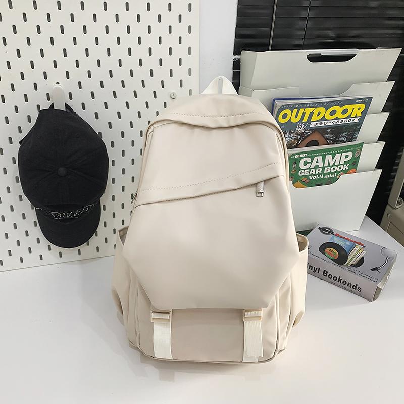 Men's Large Capacity PU Backpack Student Schoolbag Sports Computer Bag