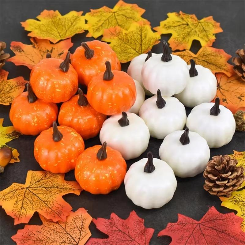 

12pcs Mini Artificial Halloween Pumpkin Decor Simulation Vegetable DIY Craft Halloween Home Party Decoration Farmhouse Harvest белый