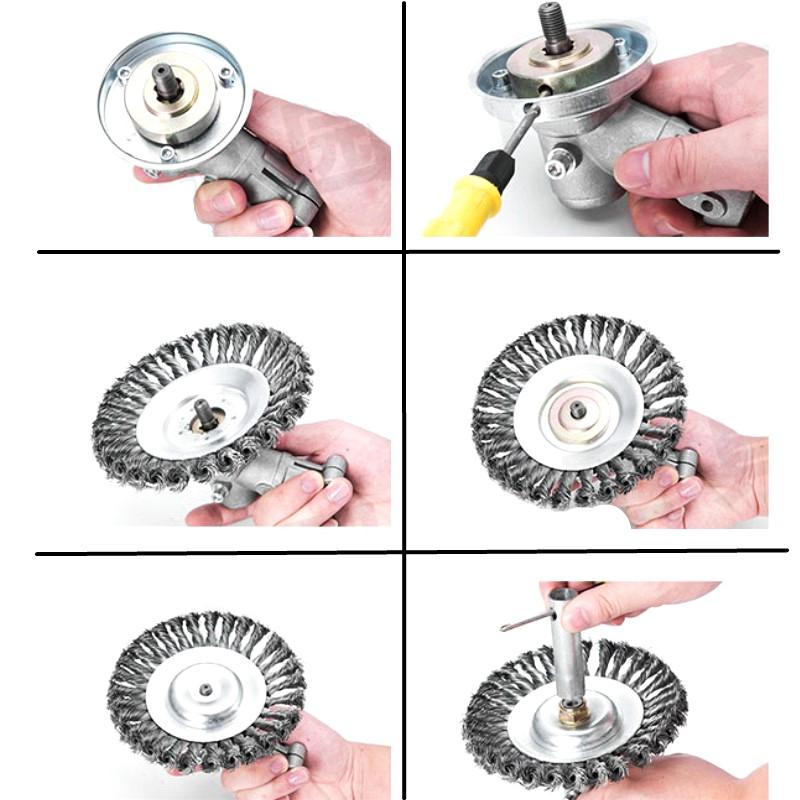 Scheibe Drahtbürste Stahlwolle Für Motorsense Unkraut Unkräuter 15cm