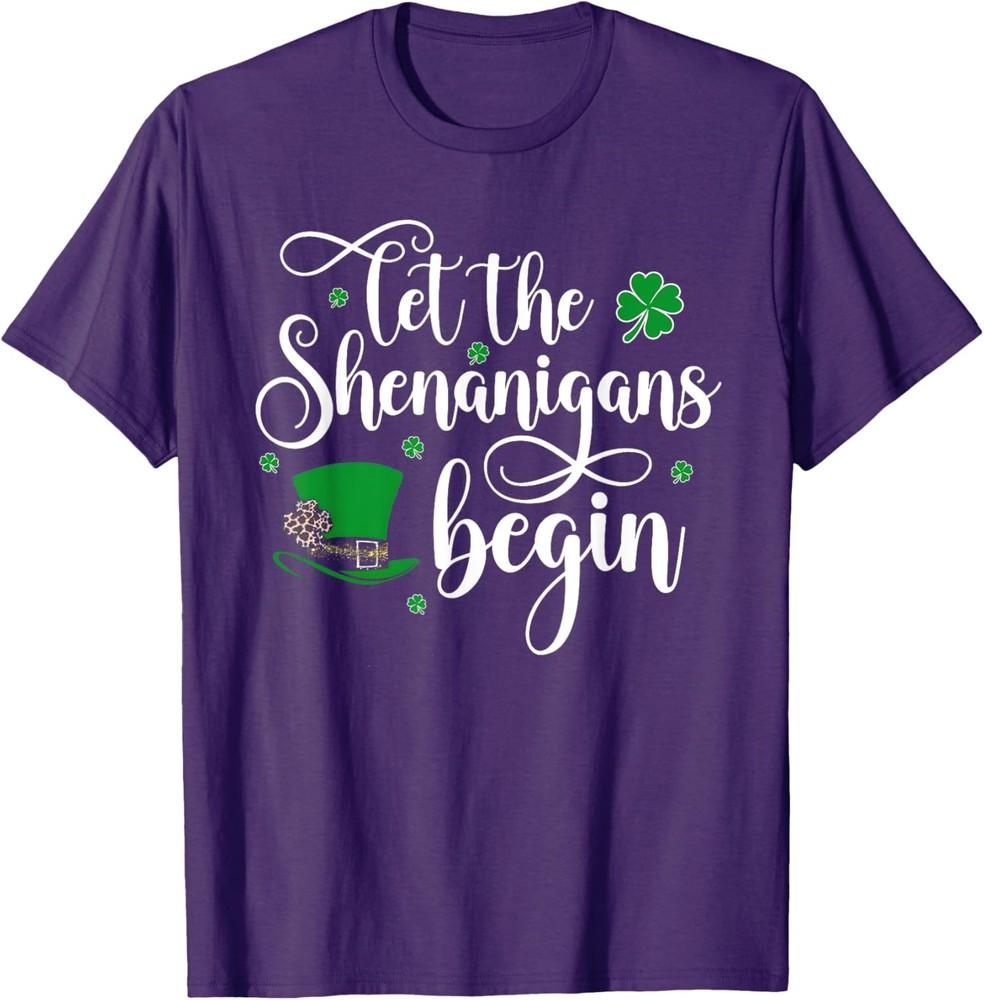 St Patrick Day Let The Shenanigans Begin Shamrock Unisex T-shirt XXL