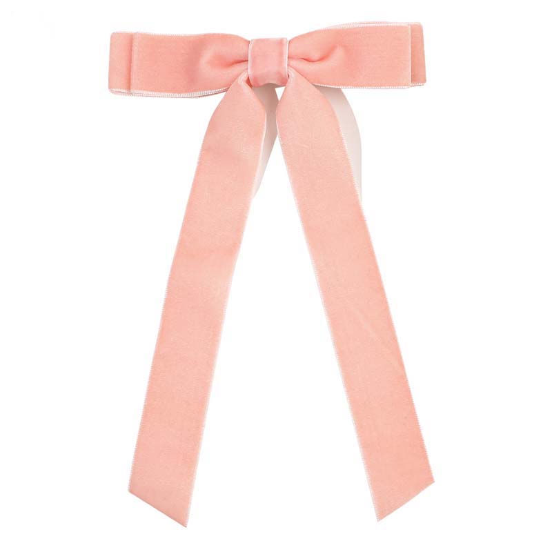 Korea Elegant Long Ribbon Velvet Bow Hairpins Women Girls Hair Clips Pin Barrettes Accessories Hairclip Headdress Headwear