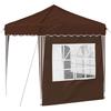 Pop Up Party Tent 195 X 195 X 245 Cm Brown Oxford Fabric