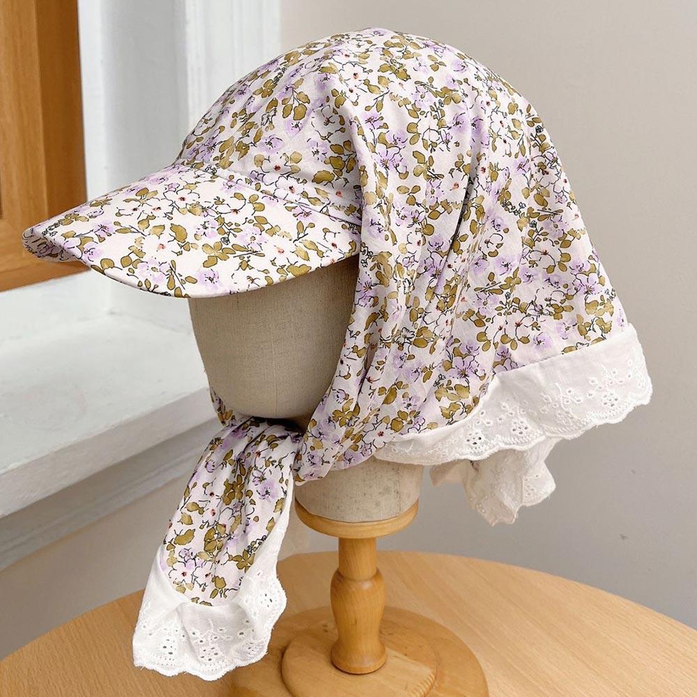 Französischer Retro-Kopftuchhut Süßer Loli-Schirmmützenhut Vielseitiger Sonnenhut für Damen Frühling und Sommer