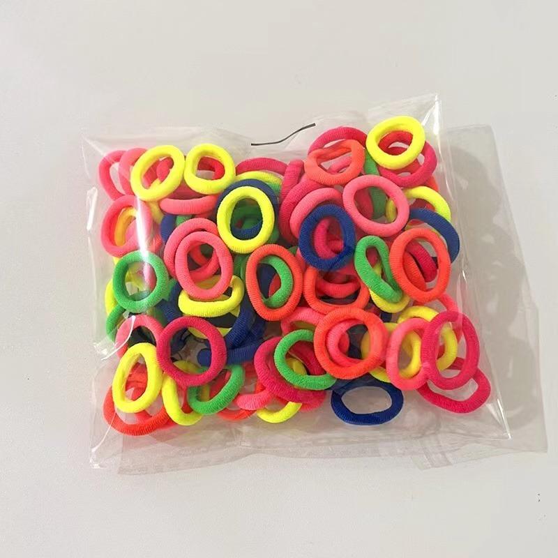 10 pezzi elastici per capelli colorati in nylon di base per ragazze, elastici per capelli con coda di cavallo, accessori per capelli alla moda per bambini