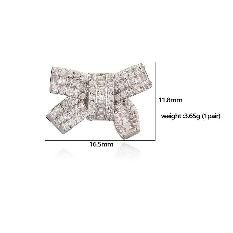 1PC luxury gold-plated synthetic zircon bow ring, with sweet and cool three-dimensional design, niche light luxury fairy style accessories