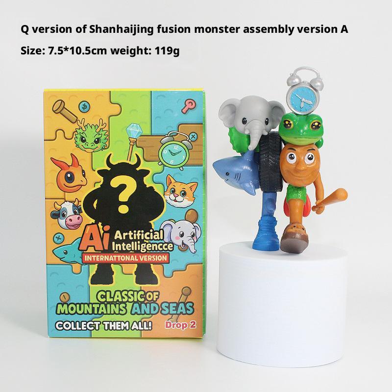 

Creative Q Version Of Shanhaijing Diy Disassembly Assembly Fusion Doll Home Office Desk Ornaments Decorations