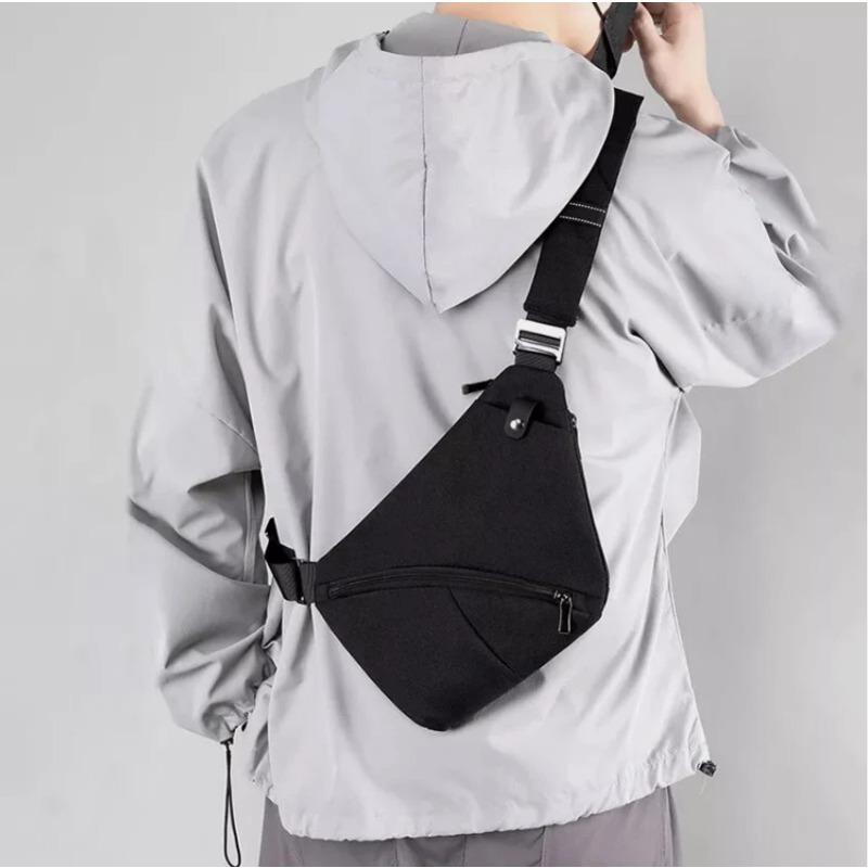 Men'S Chest Bag Cross Body Anti-Theft Chest Bag One Shoulder Travel Backpack Phone Key Earphones Storage