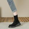 Short Boots for Women In Autumn and Winter New Retro Round Toe Thick Heel Short Knight Boots Suede Versatile Thin Boots Women's Shoes