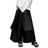Morino Long Layered Skirt Pants for Men and Hakama Gaucho Street Black Wide-leg Pants, Women, Pants, Pants, Unique, Fashionable, Style,