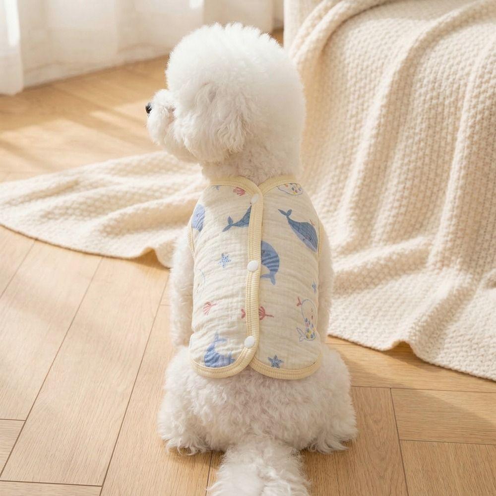 Cute Puppy Short Shirt Breathable Pet T-shirt Casual Pet Sleeveless Pullover  Spring Summer Season