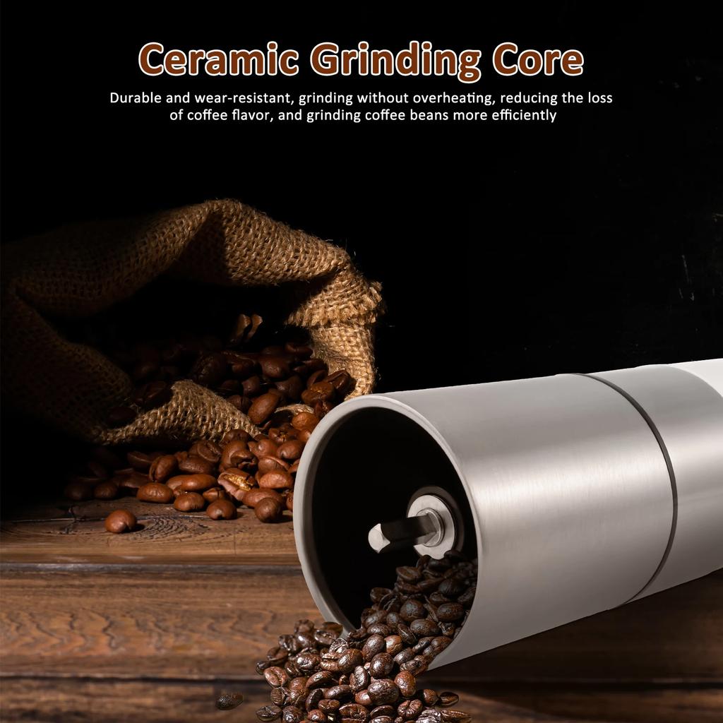 Manual Coffee Grinder Stainless Steel Hand Coffee Mill Hand Cranked Grinder Coarseness Adjustable Household Coffee Crusher
