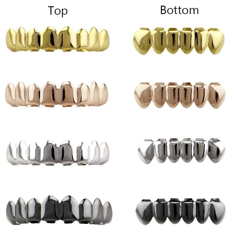 Set 5A+ Zirconi Placcati Oro Argento Denti Grillz RAP Griglie Hip Hop - Foto 8