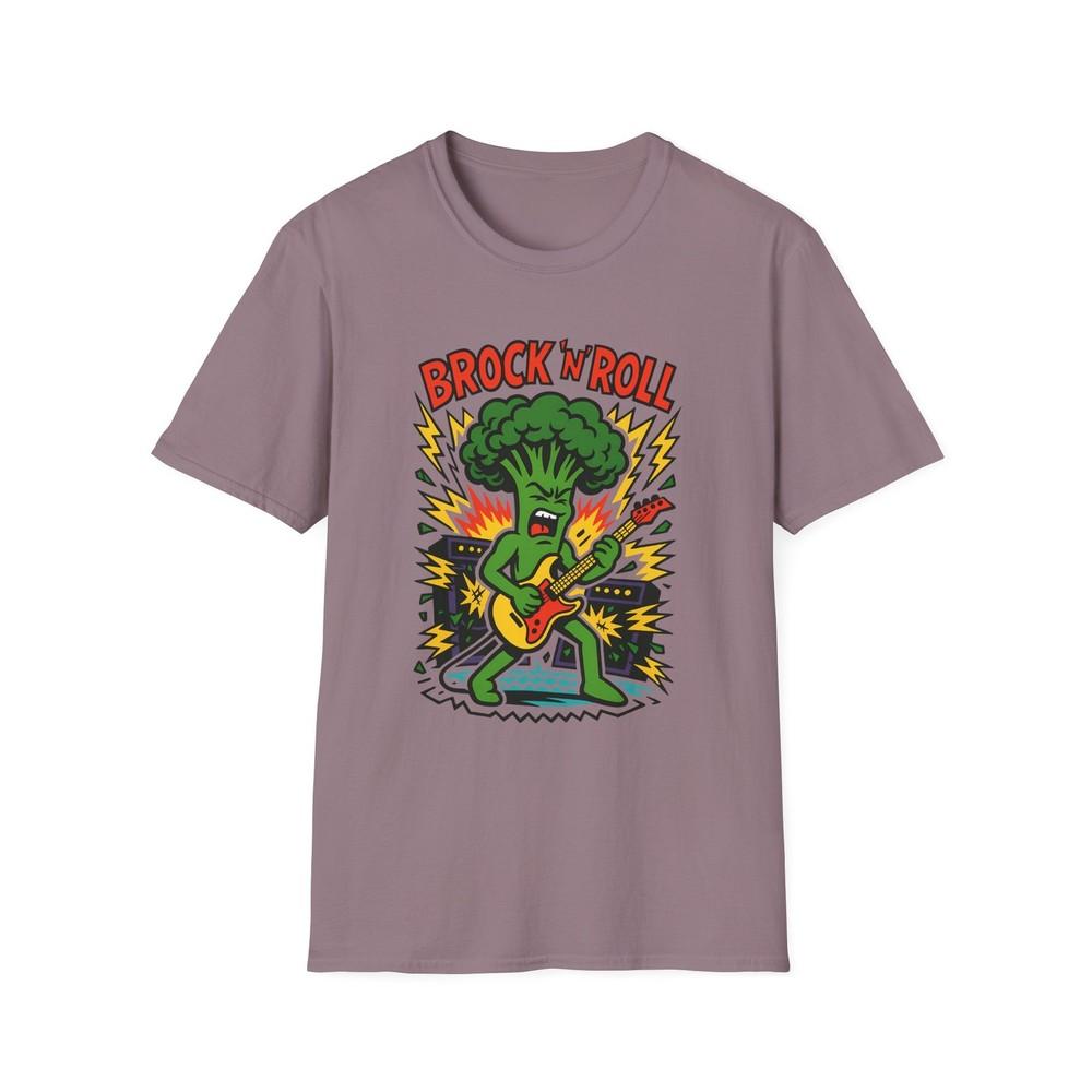 Unisex Softstyle T-Shirt Broccoli Guitar Rock Funny Music Veggie Design