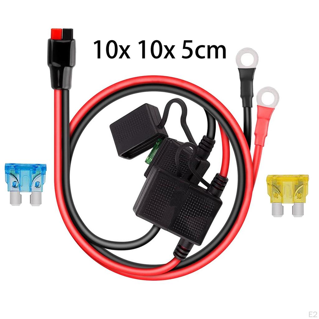 Dual Positive Negative Fuse Holder 10AWG Wire 2ft Length Accessories Multipurpose Atc Style with
