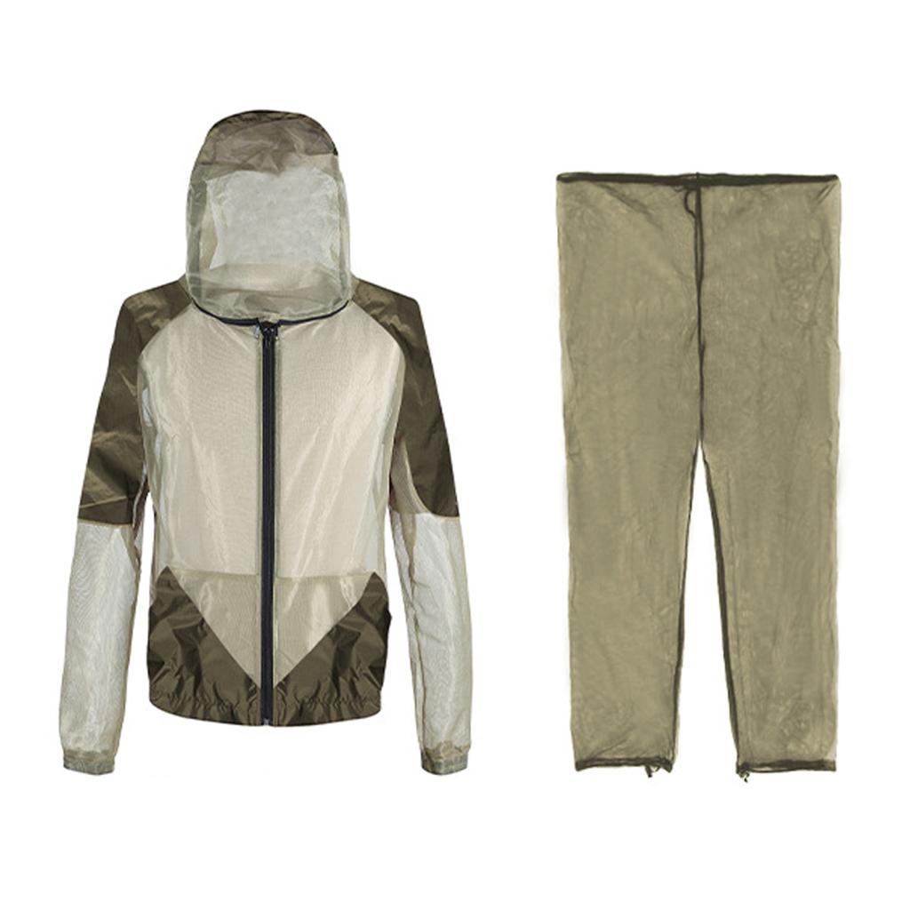 Fishing Clothes for Men High Density Mesh Protection Suit for Hiking and Fishing Long Sleeve Fishing Shirts and Pants S