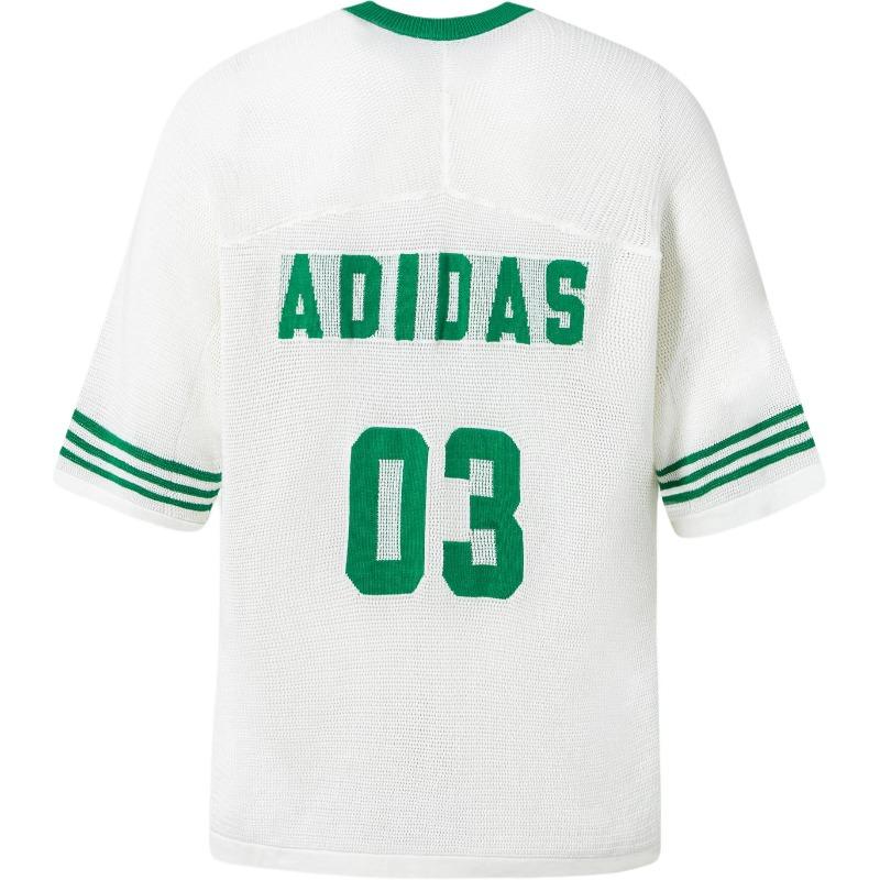 adidas Originals Blockcore Kurzarm Strick T-Shirt Unisex Oberteile Weiß JL5974