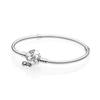 100% 925 Pure Silver Pan Carat Logo Heart Bracelet Shop Surface Clear Bracelet Fit Charm Beads Bracelet