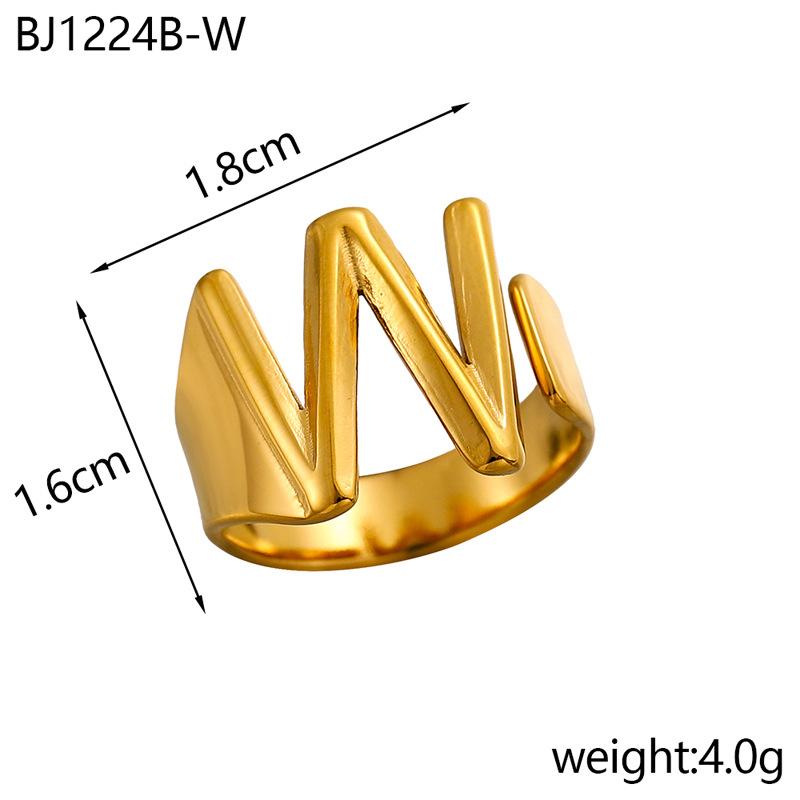 CARLIDANA Designer Initial Letters Alphabet Waterproof Gold Plated Non Tarnish Stainless Steel Fashion Jewelry Rings for Women