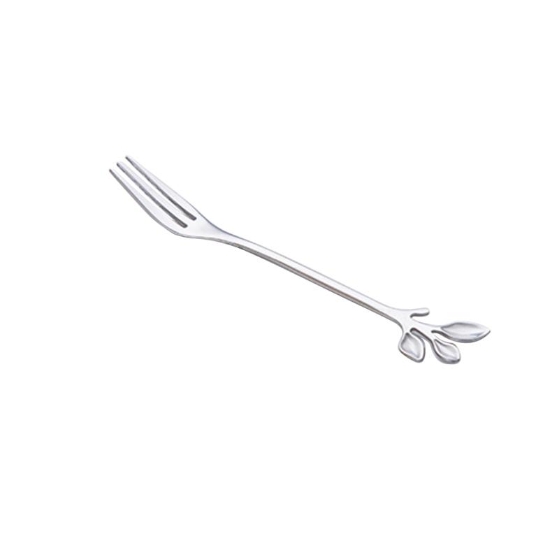 Unique Stainless Steel Leaf Shape Handle Coffee Spoon/Fork Kitchen Tableware