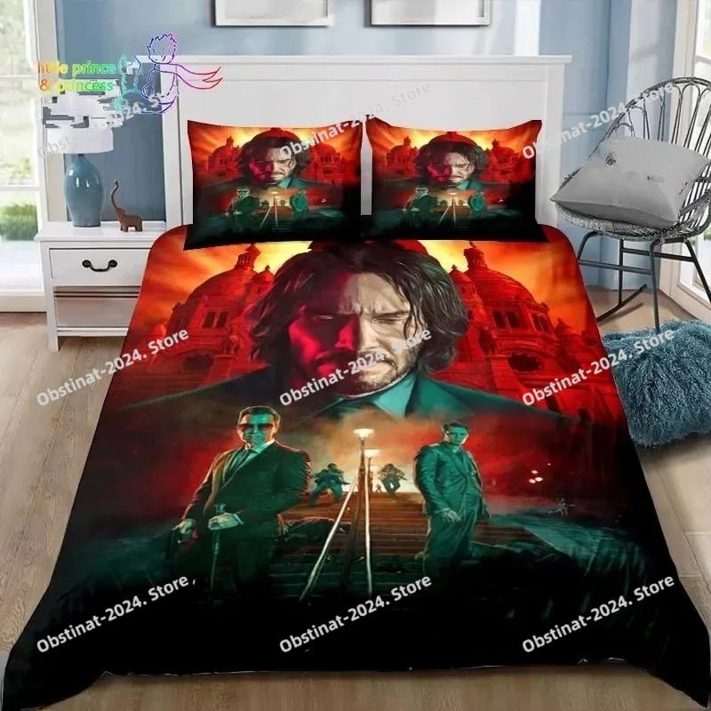 Juego de Ropa de Cama John Wick Película Thriller Individual Twin Full Queen King Size Juego de Cama para Dormitorio de Adulto Niño Regalo