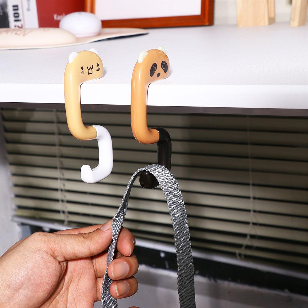 Cute Plastic Cat Animal Panda Hanging Table Hook Key Holder Hook Handbag Hanger
