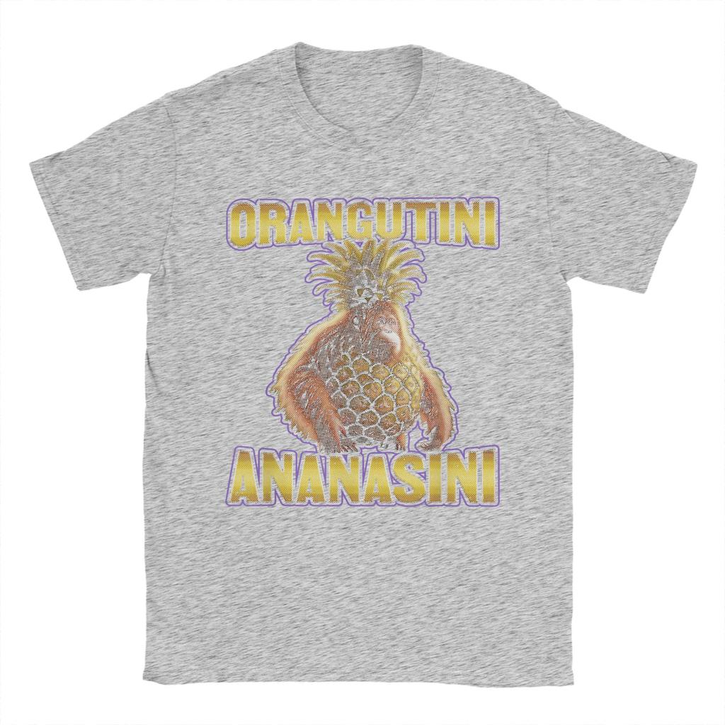 Orangutini Ananasini Italian Brainrot T-Shirt Men Pure Cotton Tee Shirt Crewneck Short Sleeve T Shirts Gift Idea Clothing