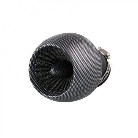 Straight Scooter Moped Air Filter Cleaner 1.1"-1.9" Clamp-on Carbon Fiber Look
