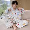 Boys Cotton Pajama Set Long Sleeve Hoodie Sleepwear Kids Teens 2026 Soft Cloud Home Wear