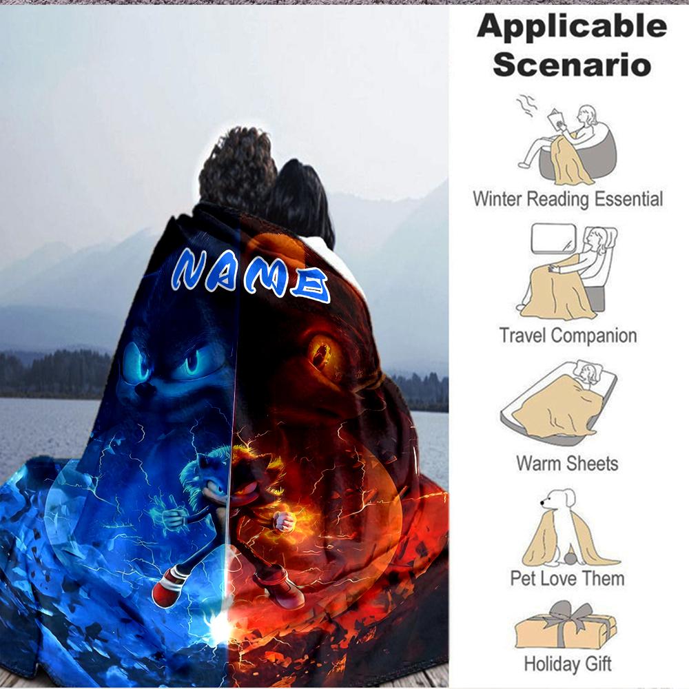 Custom 1pc Sonic Adventure Blanket, Soft And Comfortable Blanket, Casual Warm, Camping Travel Blanket, Birthday Gift Q912175