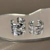 2PCS Punk Irregular Black Silver Color Open Ring Set For Women Men Lover Vintage 90s Y2K Grunge Jewely Wholesale